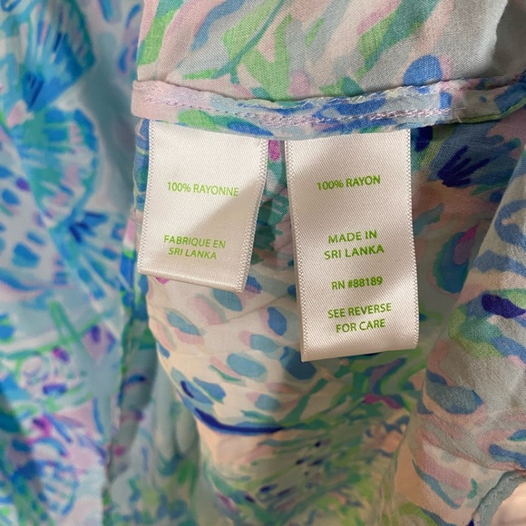 Lilly Pulitzer Willa Flounce Sleeve Blouse Amethyst Tint Craysea Print Size S - Picture 5 of 9